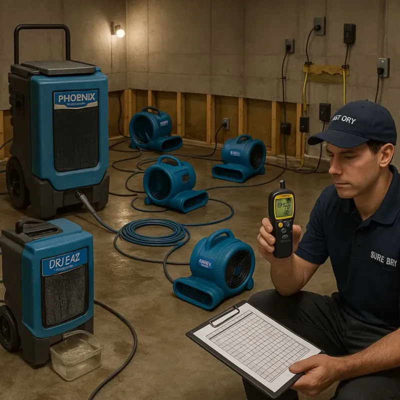 Structural Drying and Dehumidification process in Whitman, PA